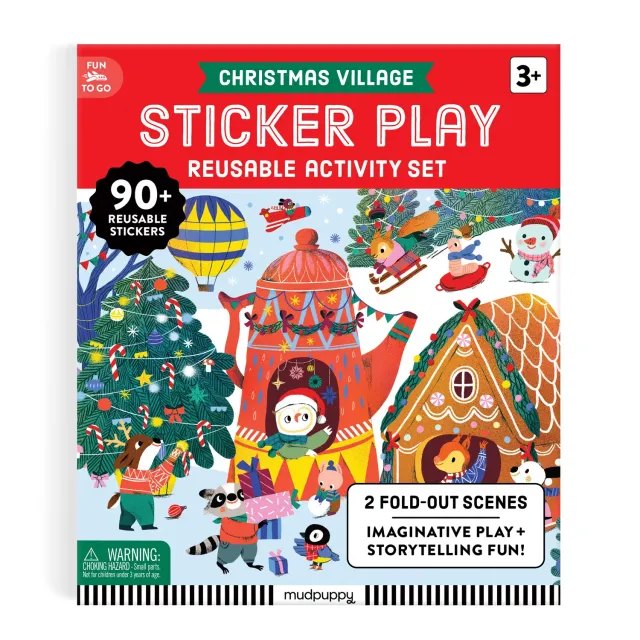 Mudpuppy Christmas Village carte stickere reutilizabile