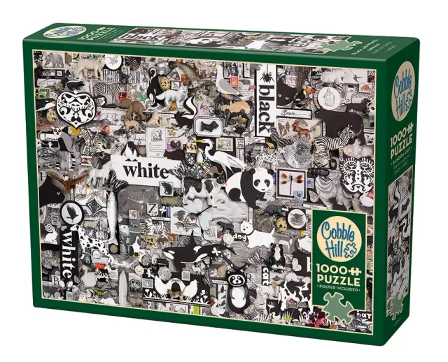 Cobble Hill Black and White Animals puzzle 1000 piese animale