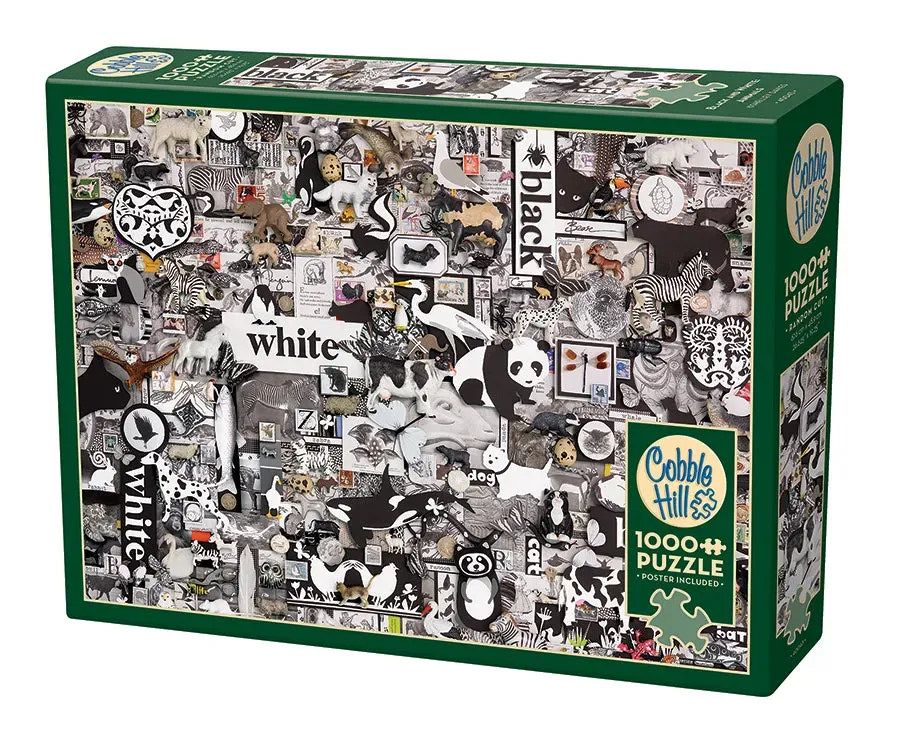 Cobble Hill Black and White Animals puzzle 1000 piese animale