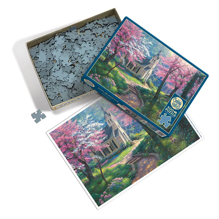 Cobble Hill Spring's Embrace puzzle 500 piese biserica