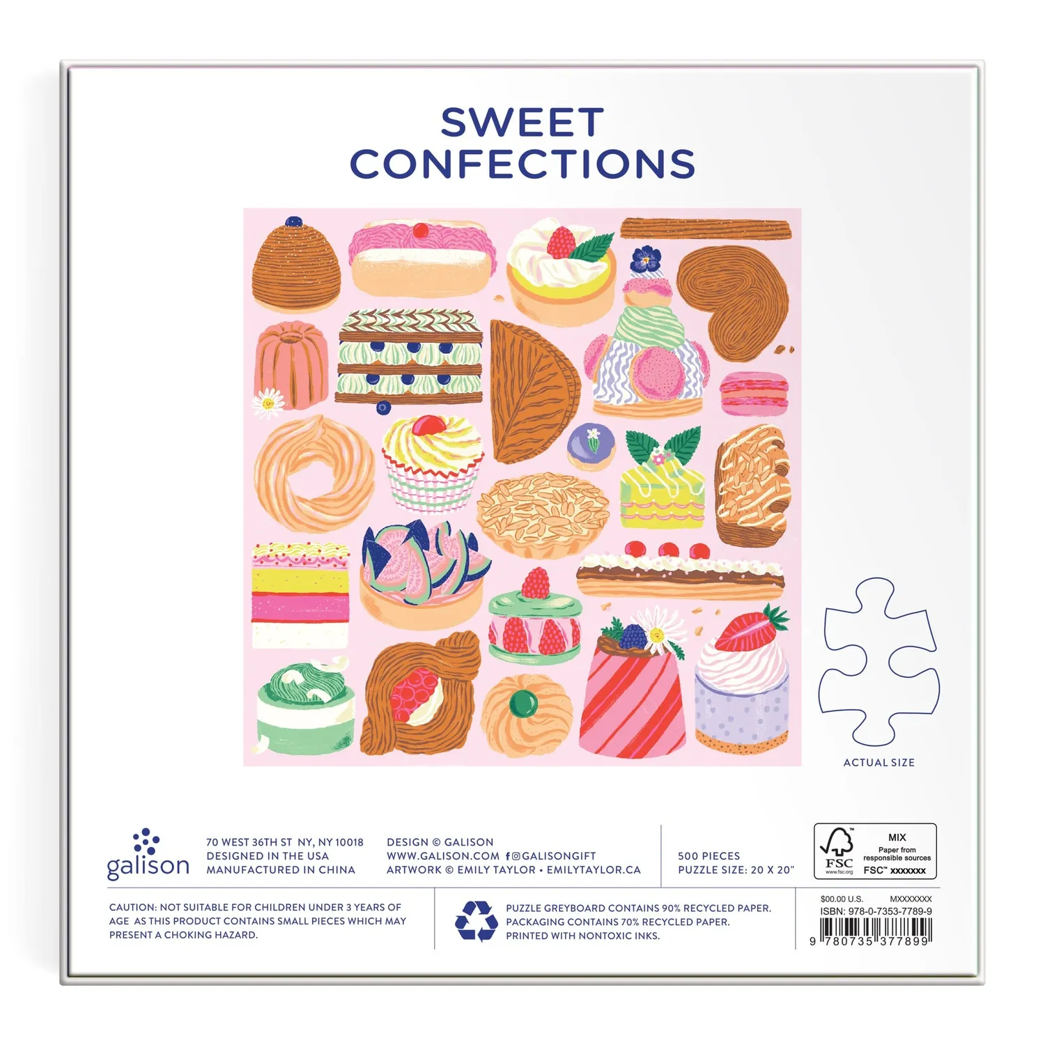 Mudpuppy Sweet Confections puzzle 500 piese dulciuri