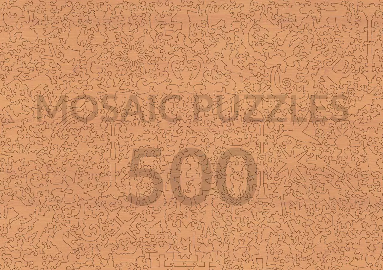 Mosaic Puzzles Snowfall at Christmas Market puzzle lemn 50 piese