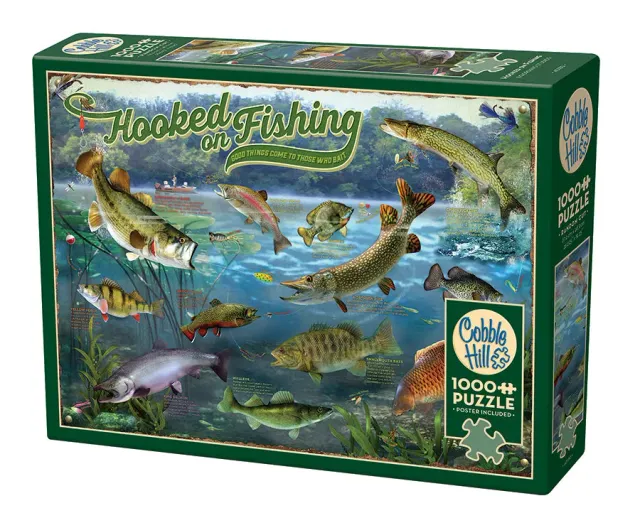 Cobble Hill Hooked on Fishing puzzle 1000 piese pescuit