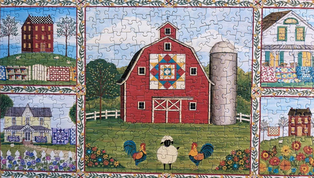 Cobble Hill Quilt Country puzzle 1000 piese fermă