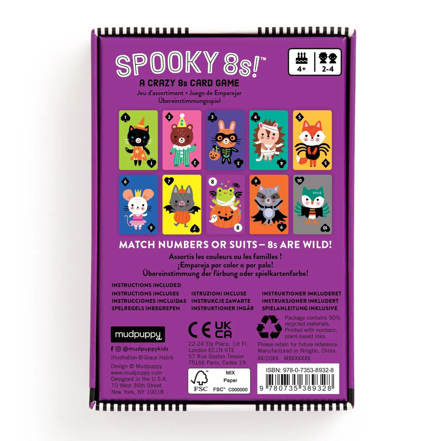 Mudpuppy Spooky 8s joc carti 40 carti 2-6 jucatori