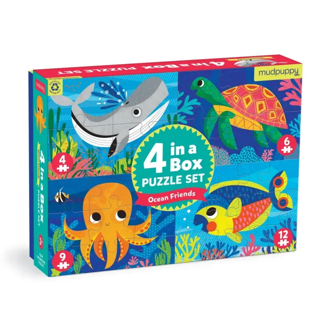Mudpuppy Ocean Friends set 4 puzzle progresive