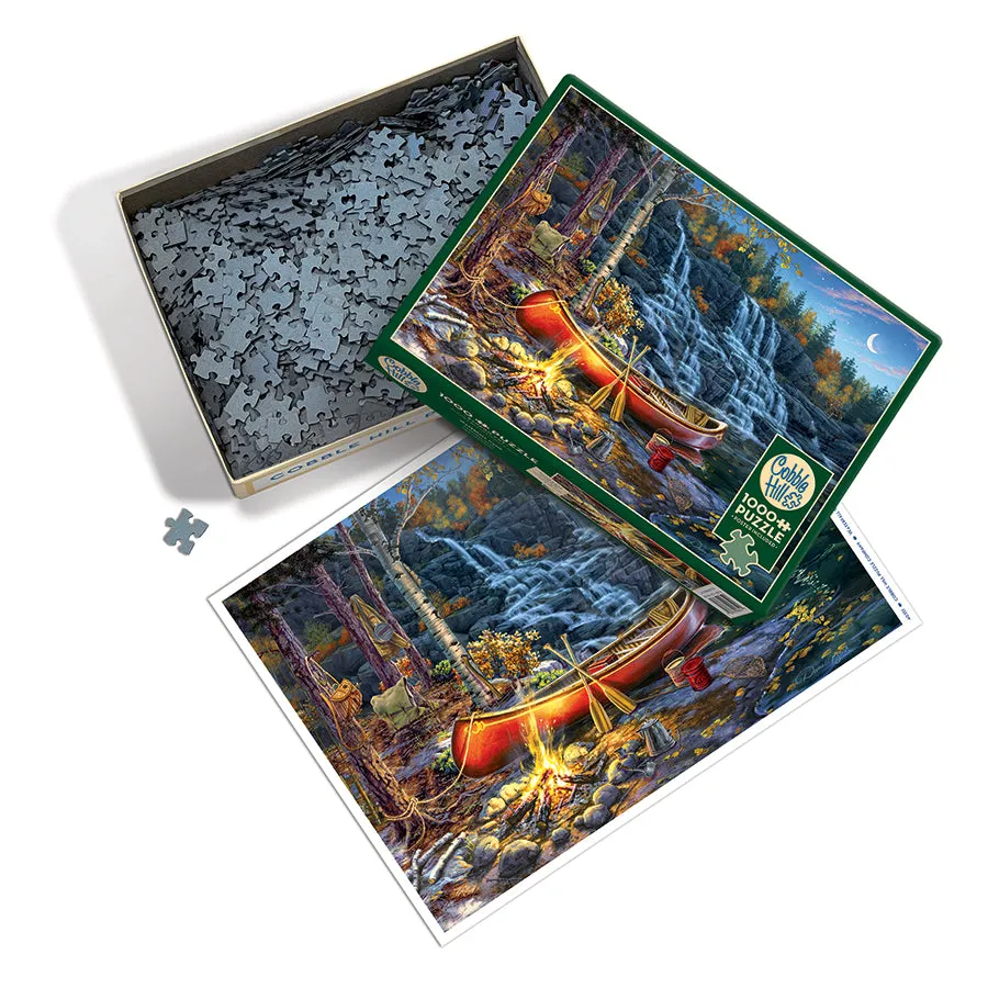 Cobble Hill Waterfall Camp puzzle 1000 piese camping