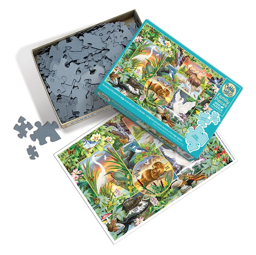 Cobble Hill Family River Magic puzzle 350 piese animale