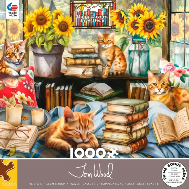 Ceaco Book Lovers Live Here puzzle 1000 piese carti