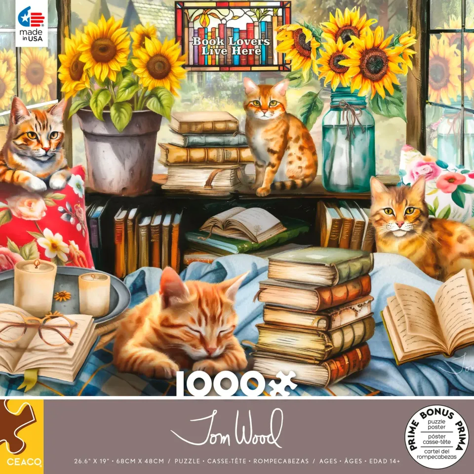 Ceaco Book Lovers Live Here puzzle 1000 piese carti