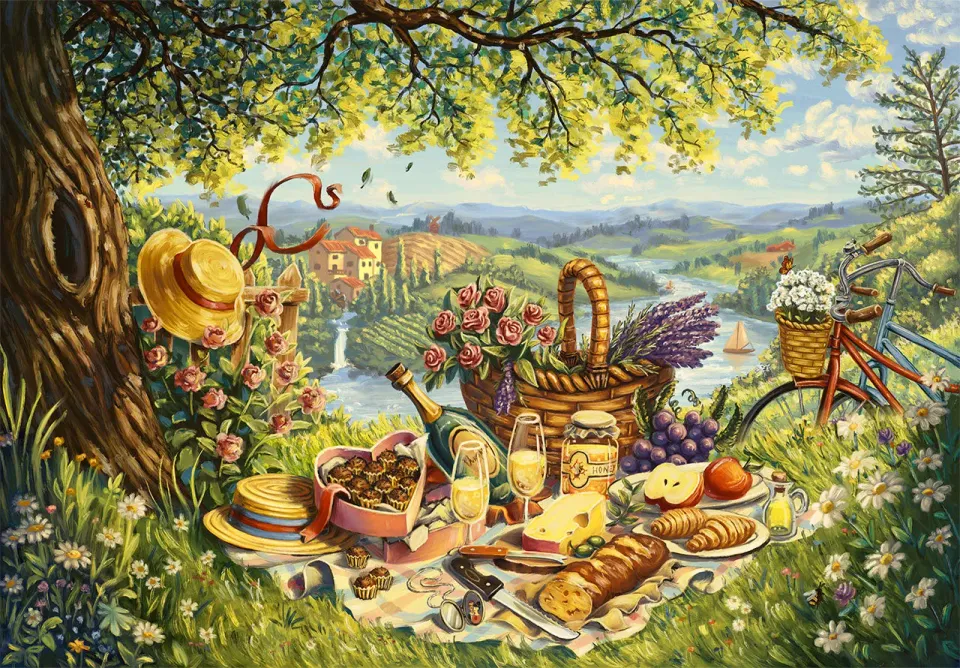 Mosaic Puzzles A Feast for Two puzzle lemn 500 piese romantic