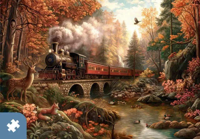 Mosaic Puzzles Traditions Great Woodland Railway puzzle 1000 piese