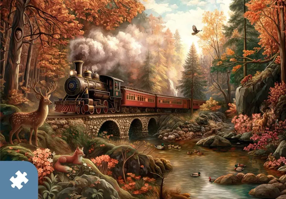 Mosaic Puzzles Traditions Great Woodland Railway puzzle 1000 piese