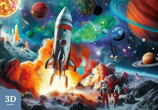 Mosaic Puzzles Space Rocket Odyssey puzzle 3D lemn 1000 piese