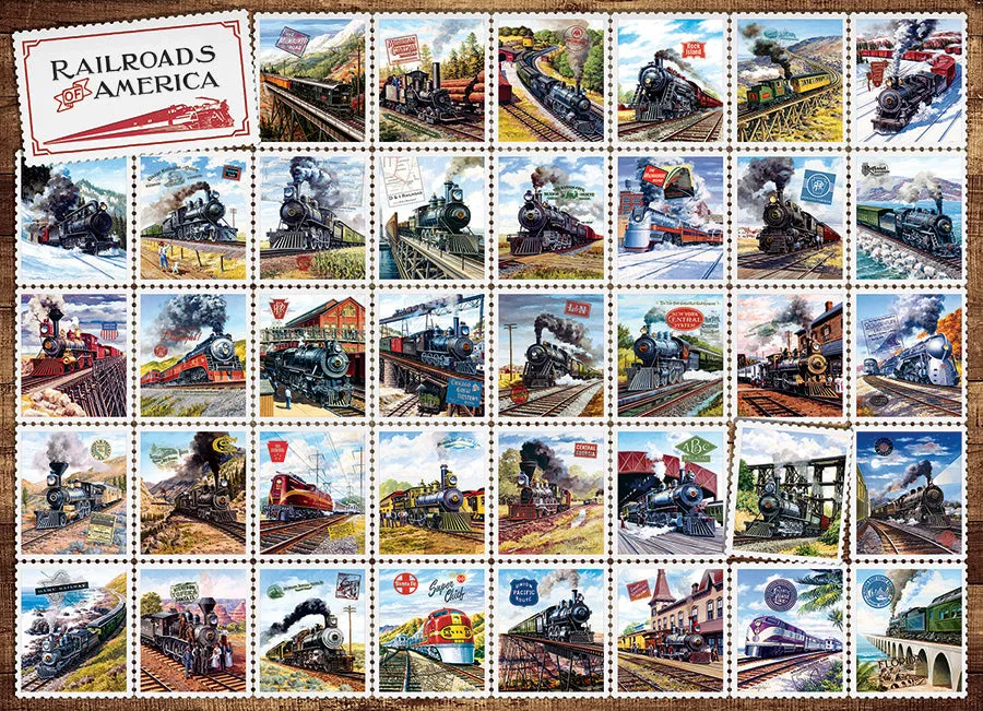Cobble Hill Railroads of America puzzle 1000 piese trenuri