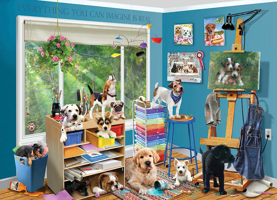 Cobble Hill Studio Pups puzzle 1000 piese atelier