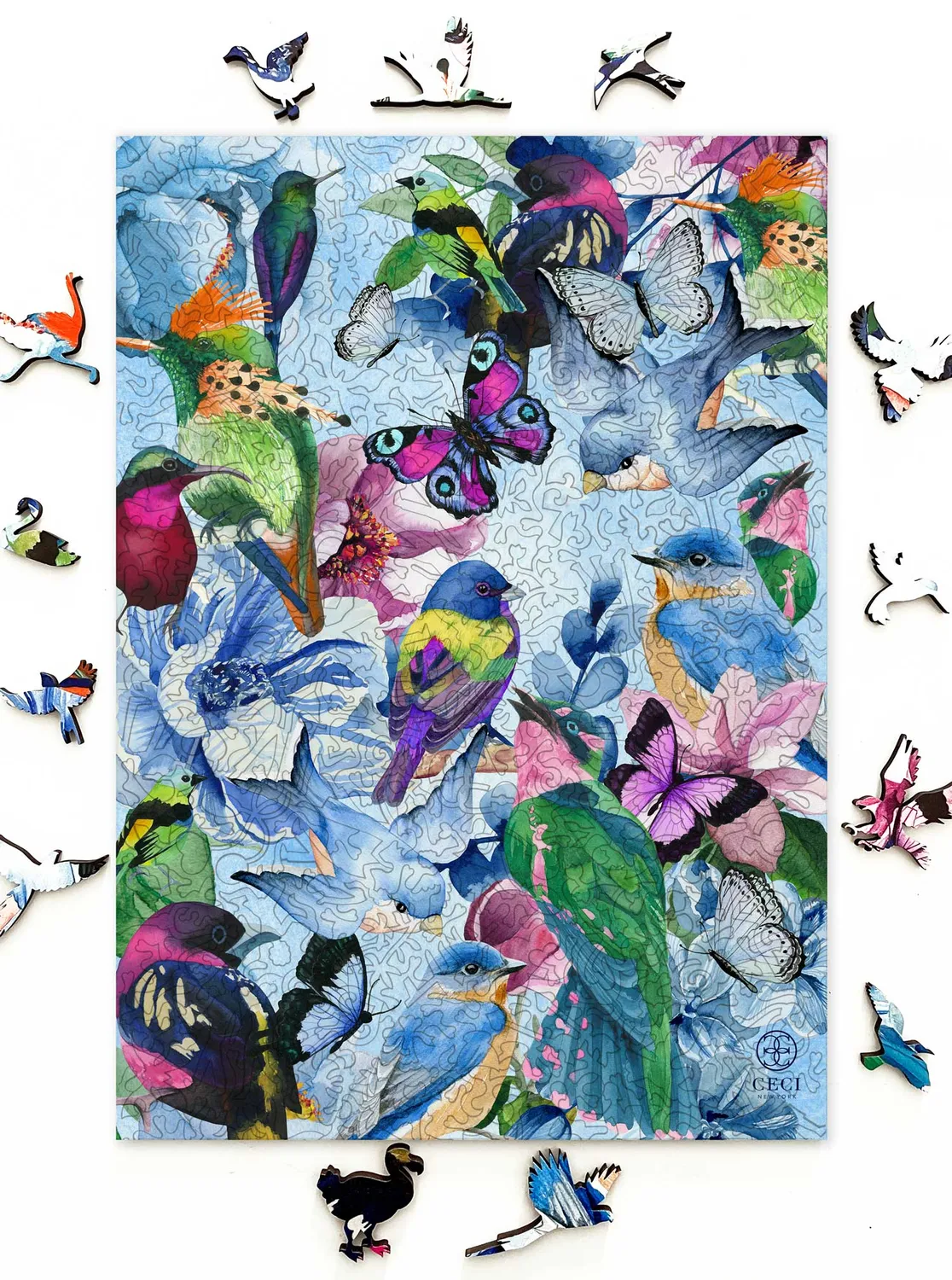 Mosaic Puzzles Bird Garden puzzle lemn 500 piese cu pasari