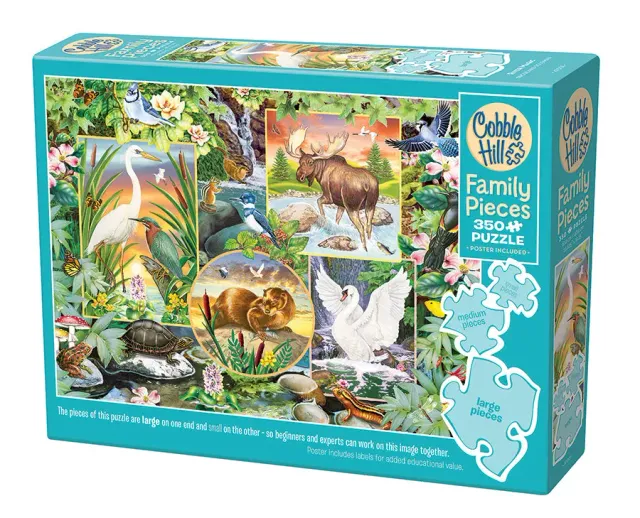 Cobble Hill Family River Magic puzzle 350 piese animale