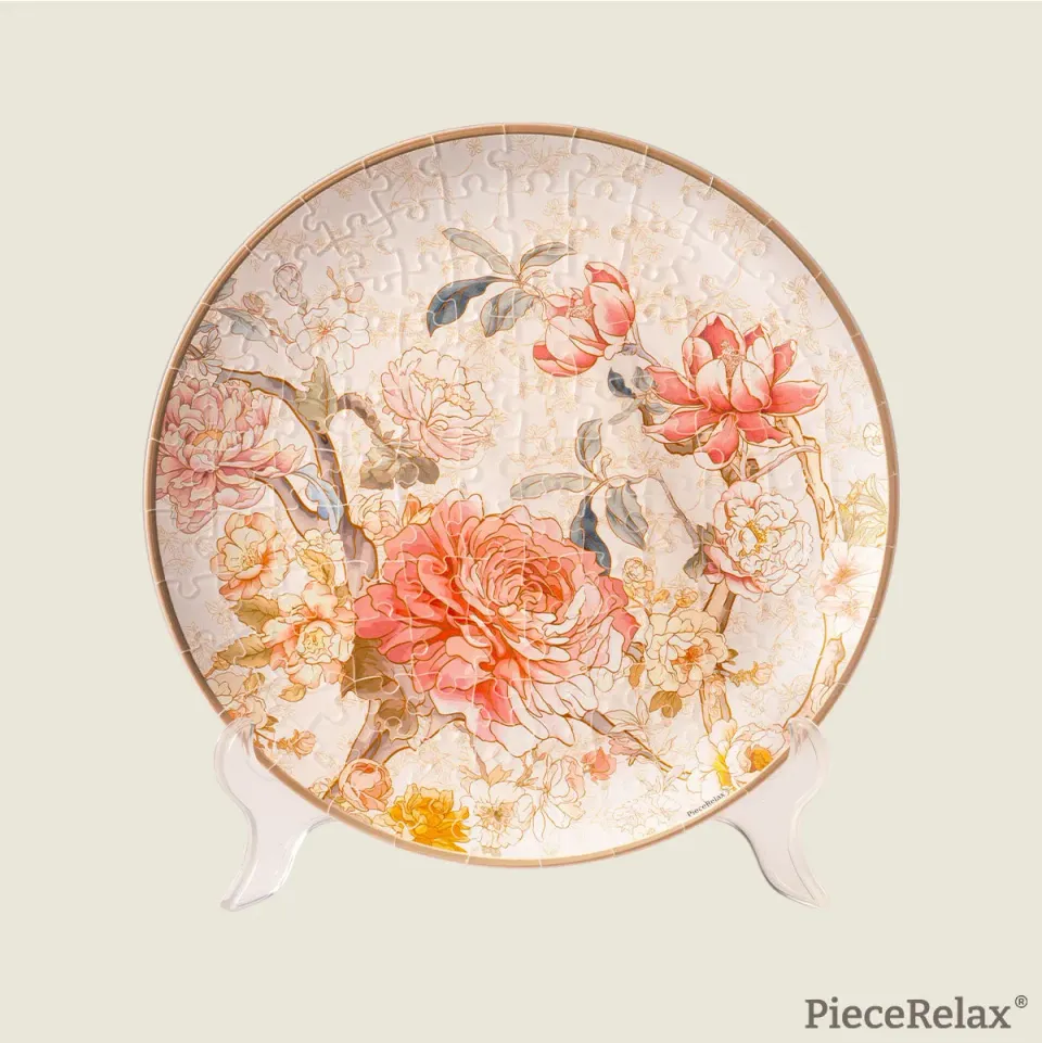 PieceRelax Puzzle Plate Peony PL1008 puzzle farfurie bujori