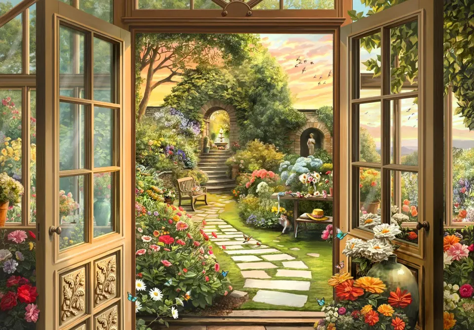 Mosaic Puzzles Morning in the Conservatory puzzle lemn 1000 piese sera