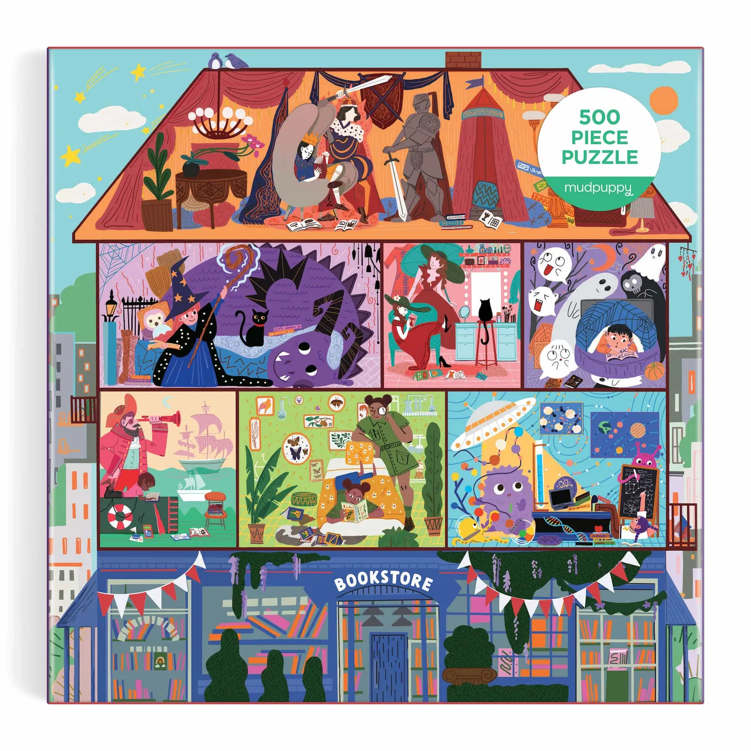 Mudpuppy Magic of Stories puzzle 500 piese librarie