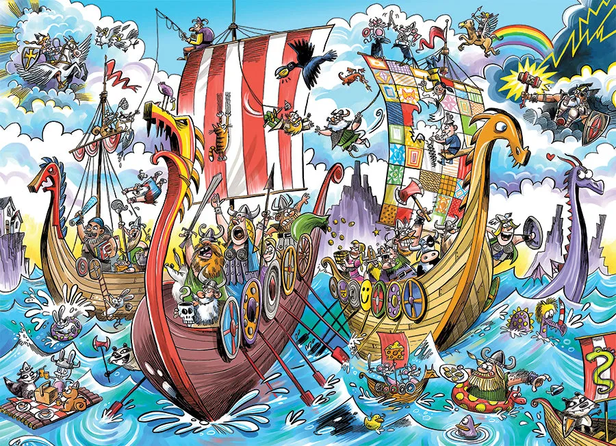Cobble Hill Viking Voyage puzzle familie 350 piese vikingi