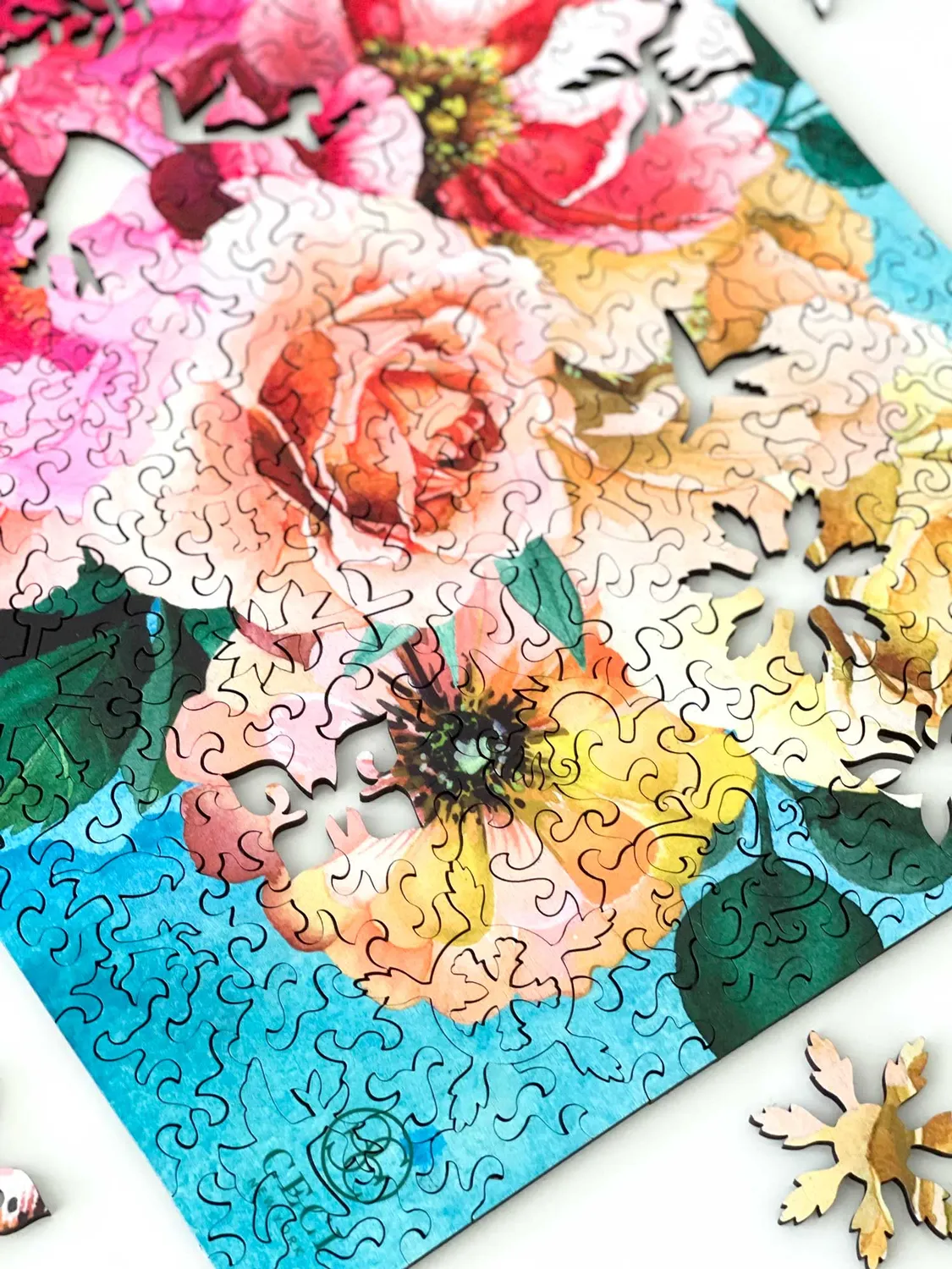 Mosaic Puzzles Rainbow Bouquet puzzle lemn 1000 piese buchet