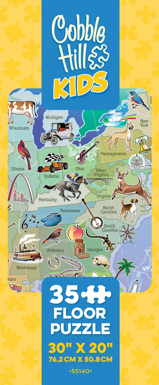 Cobble Hill Map of the USA puzzle podea 35 piese harta