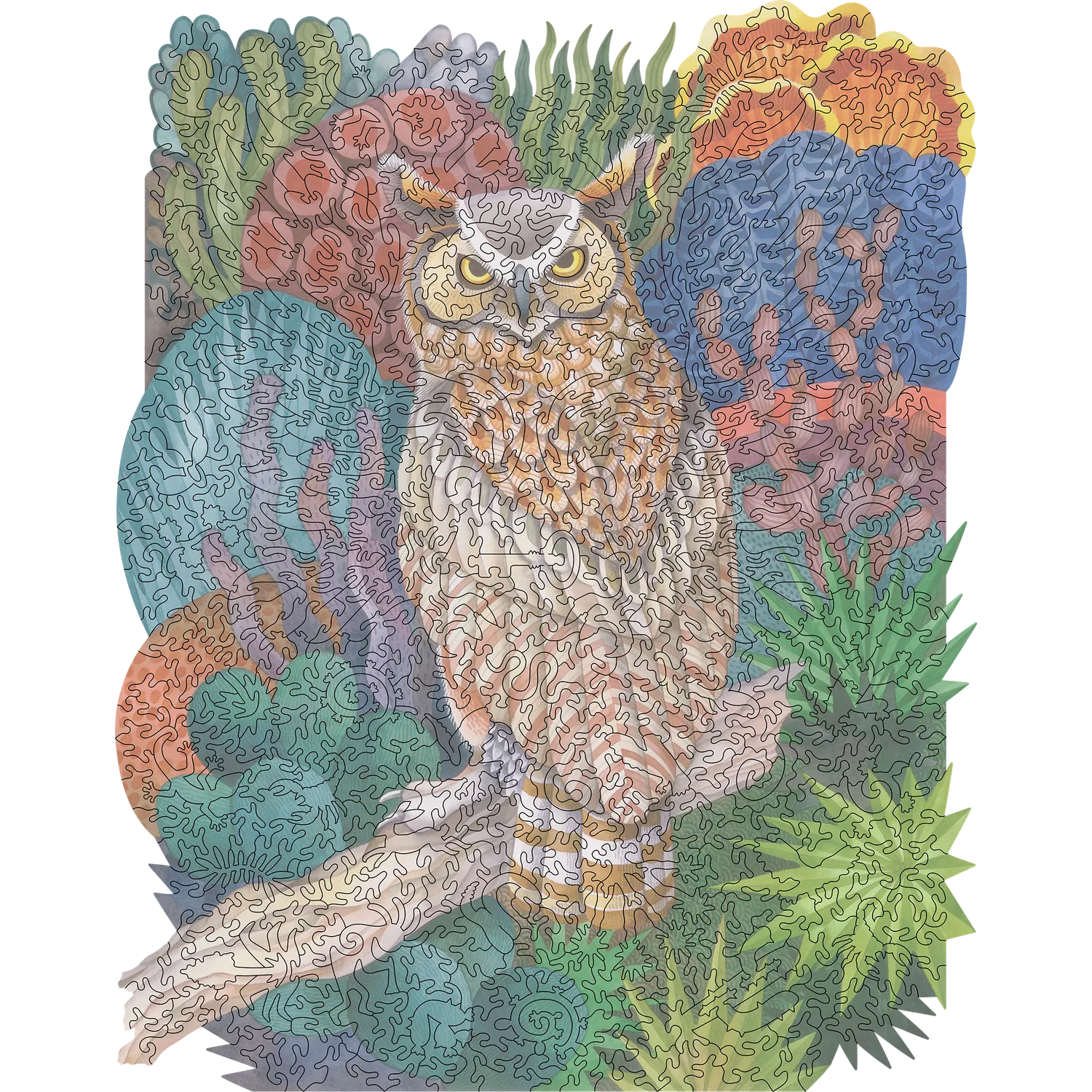 Hidden Piece Puzzles Desert Owl puzzle 605 piese forme neregulate