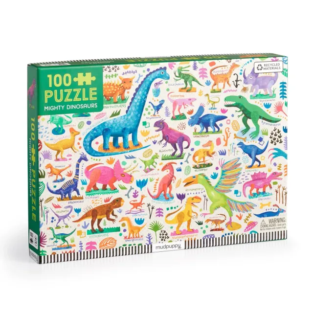 Mudpuppy Mighty Dinosaurs puzzle 100 piese dinozauri