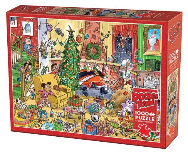 Cobble Hill DoodleTown Catching Santa puzzle 1000 Craciun
