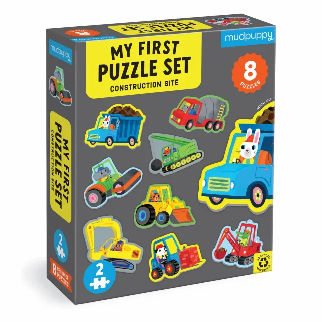 Mudpuppy My First Puzzles Construction Site puzzle 8x2 piese