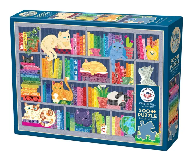 Cobble Hill Rainbow Cats puzzle 500 piese pisici