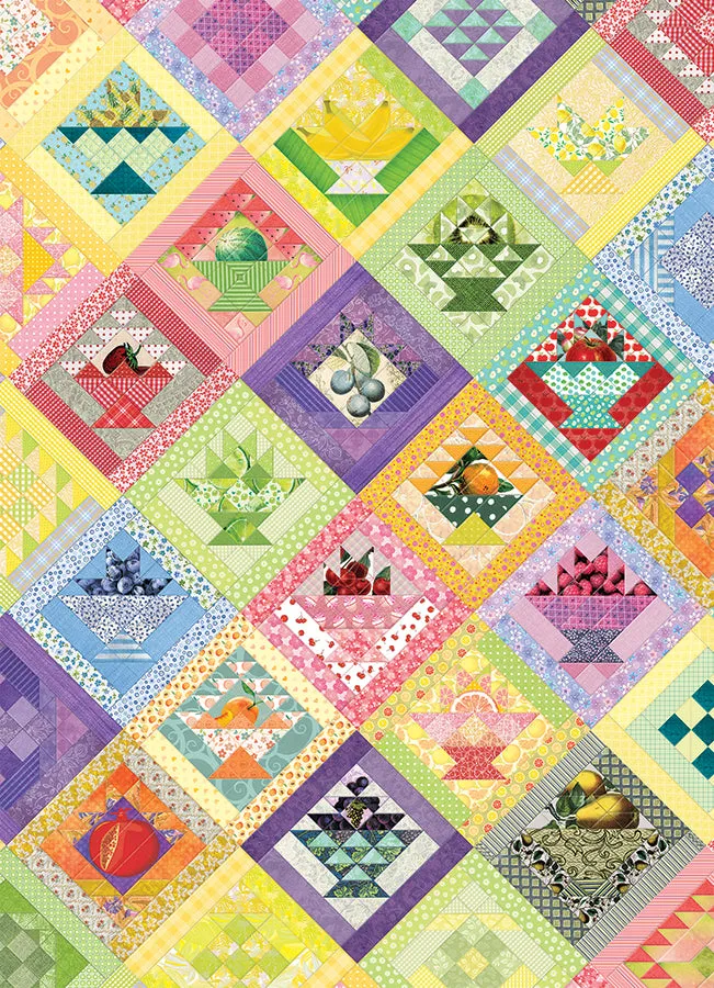 Cobble Hill Fruit Basket Quilt puzzle 1000 piese fructe