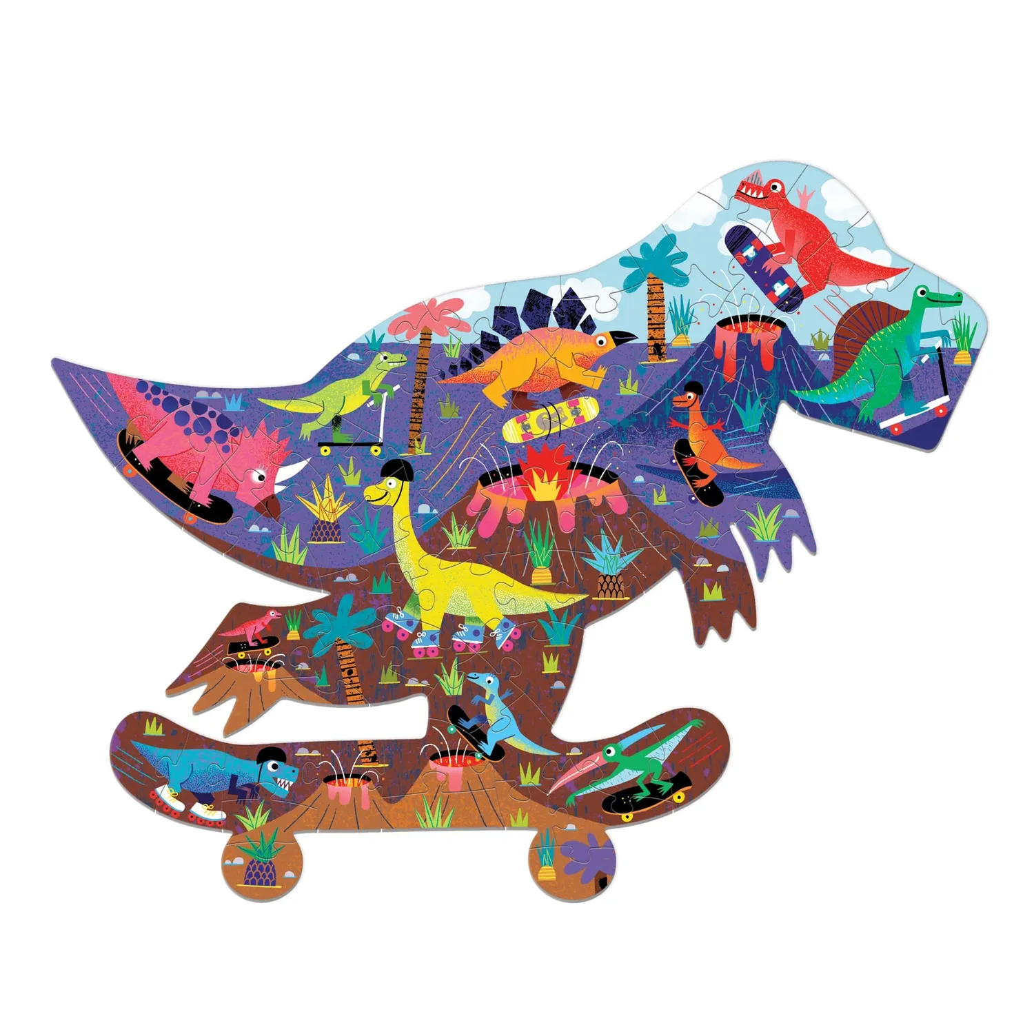 Mudpuppy Jurassic Skatepark puzzle figurat 75 piese 5+