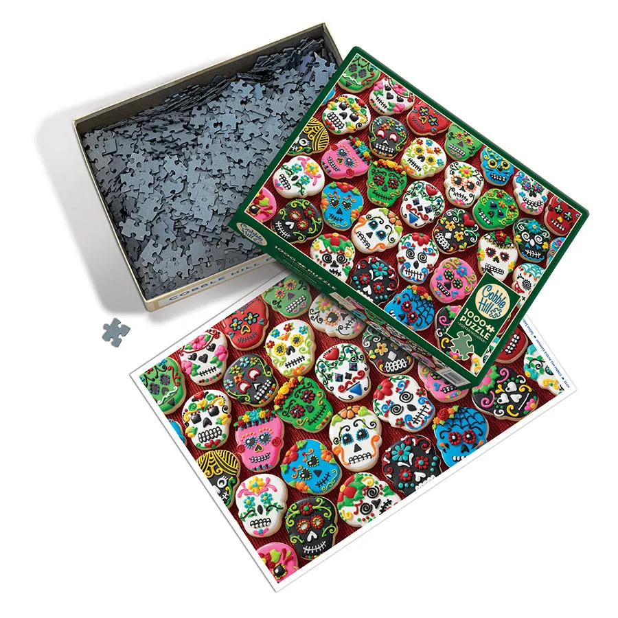 Cobble Hill Sugar Skull Cookies puzzle 1000 piese craniu