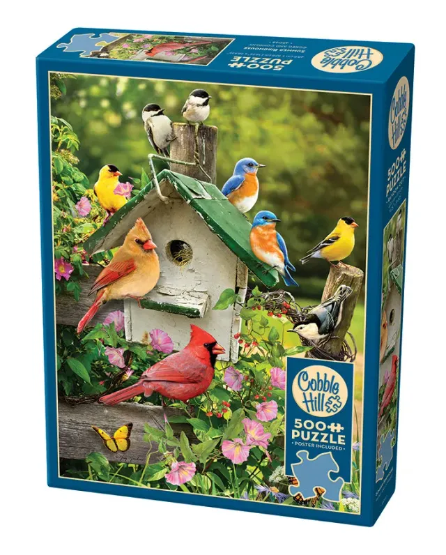 Cobble Hill Summer Birdhouse puzzle 500 piese pasari