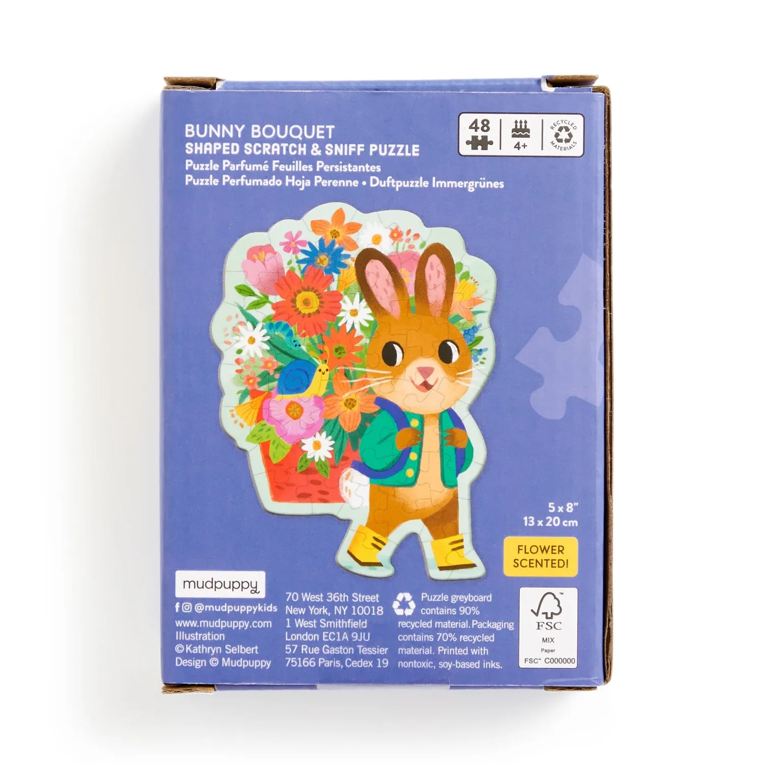 Mudpuppy Bunny Bouquet puzzle copii 48 piese parfumat