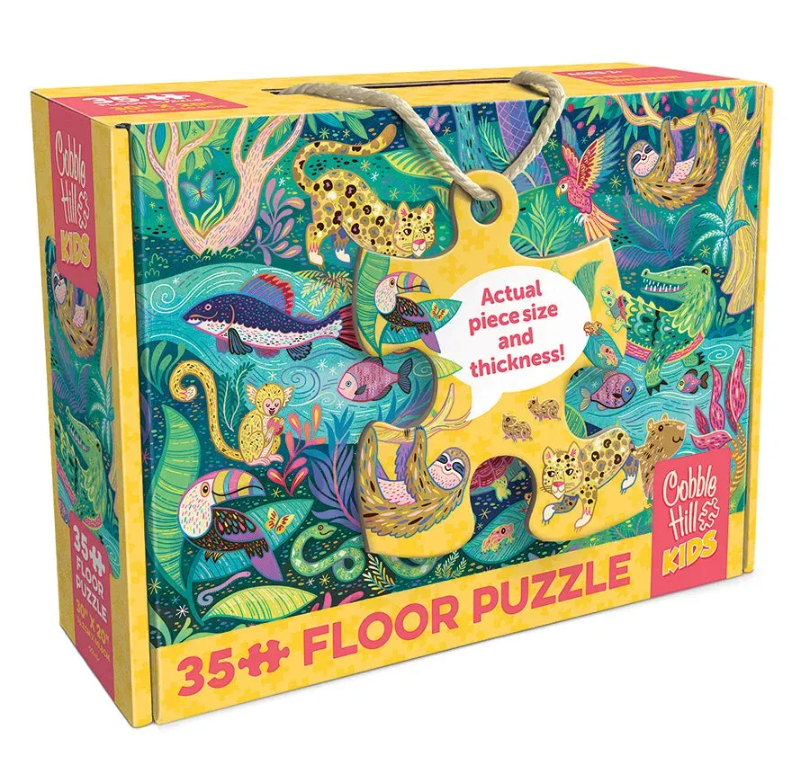 Cobble Hill In the Rainforest puzzle podea 35 piese animale
