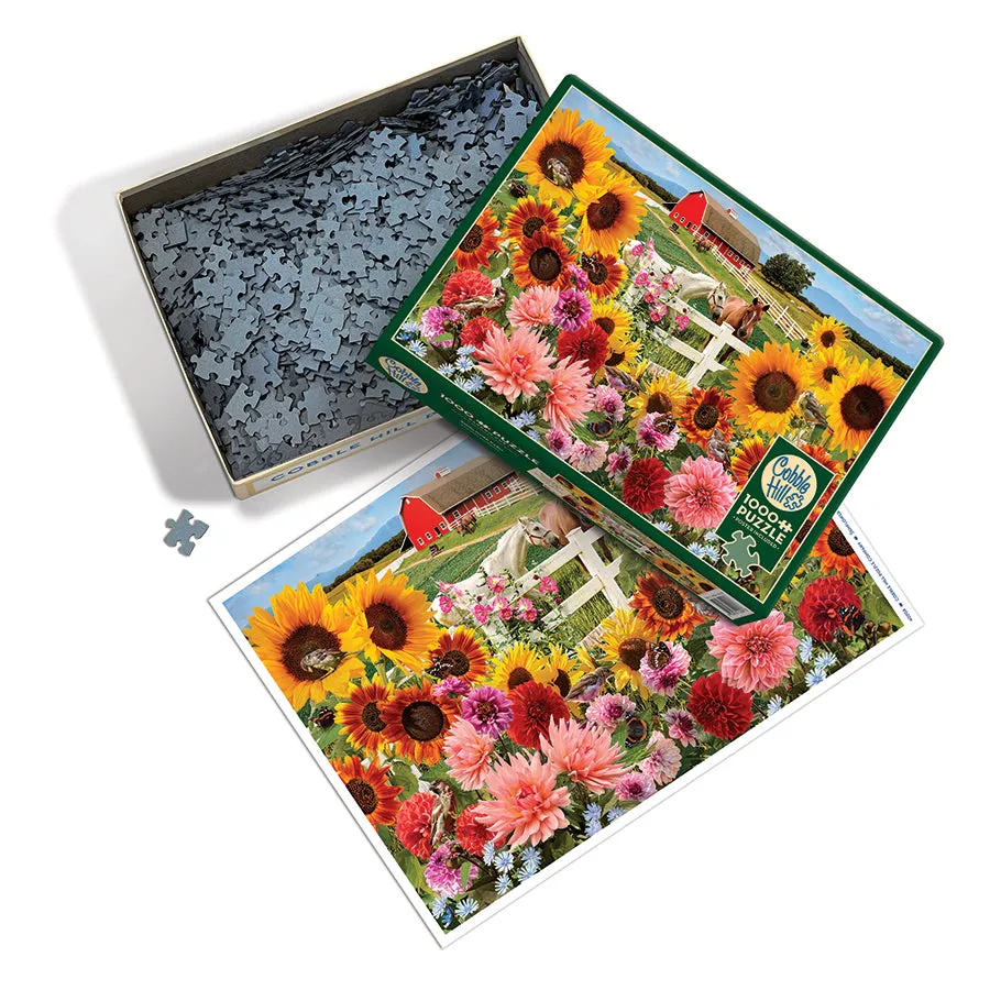 Cobble Hill Sunflower Farm puzzle 1000 piese fermă