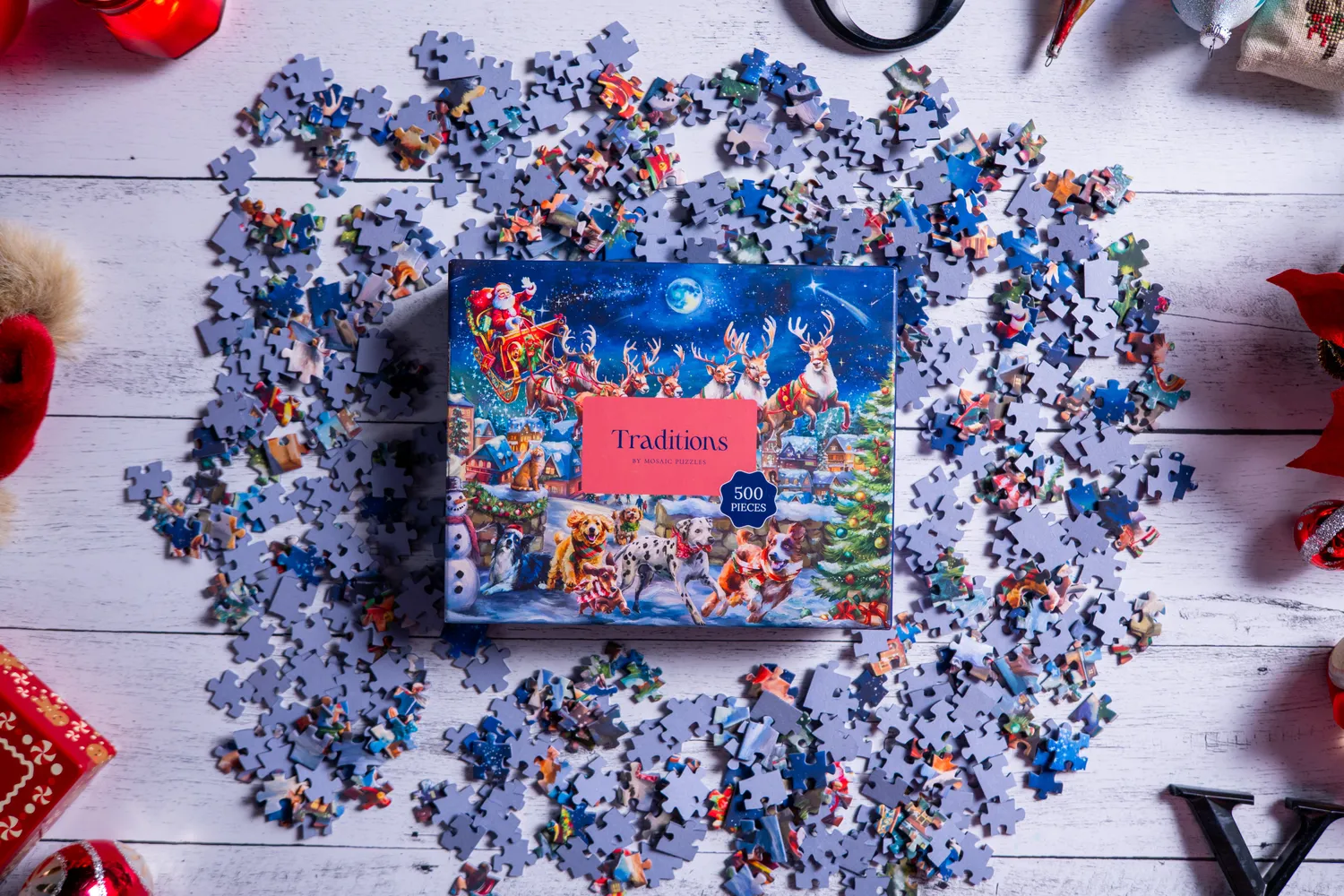 Mosaic Puzzles Traditions Santa's Best Friends puzzle 500 piese