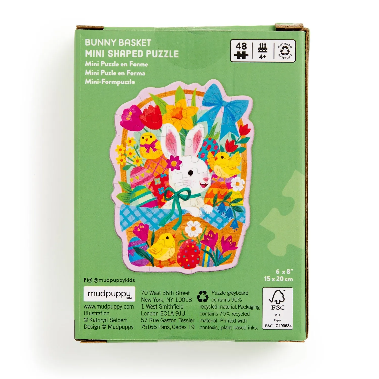 Mudpuppy Bunny Basket mini puzzle conturat 48 piese