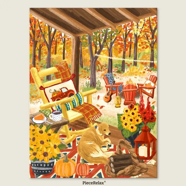 PieceRelax PieceClicks Fall Porch U1094 puzzle 1008 piese toamna