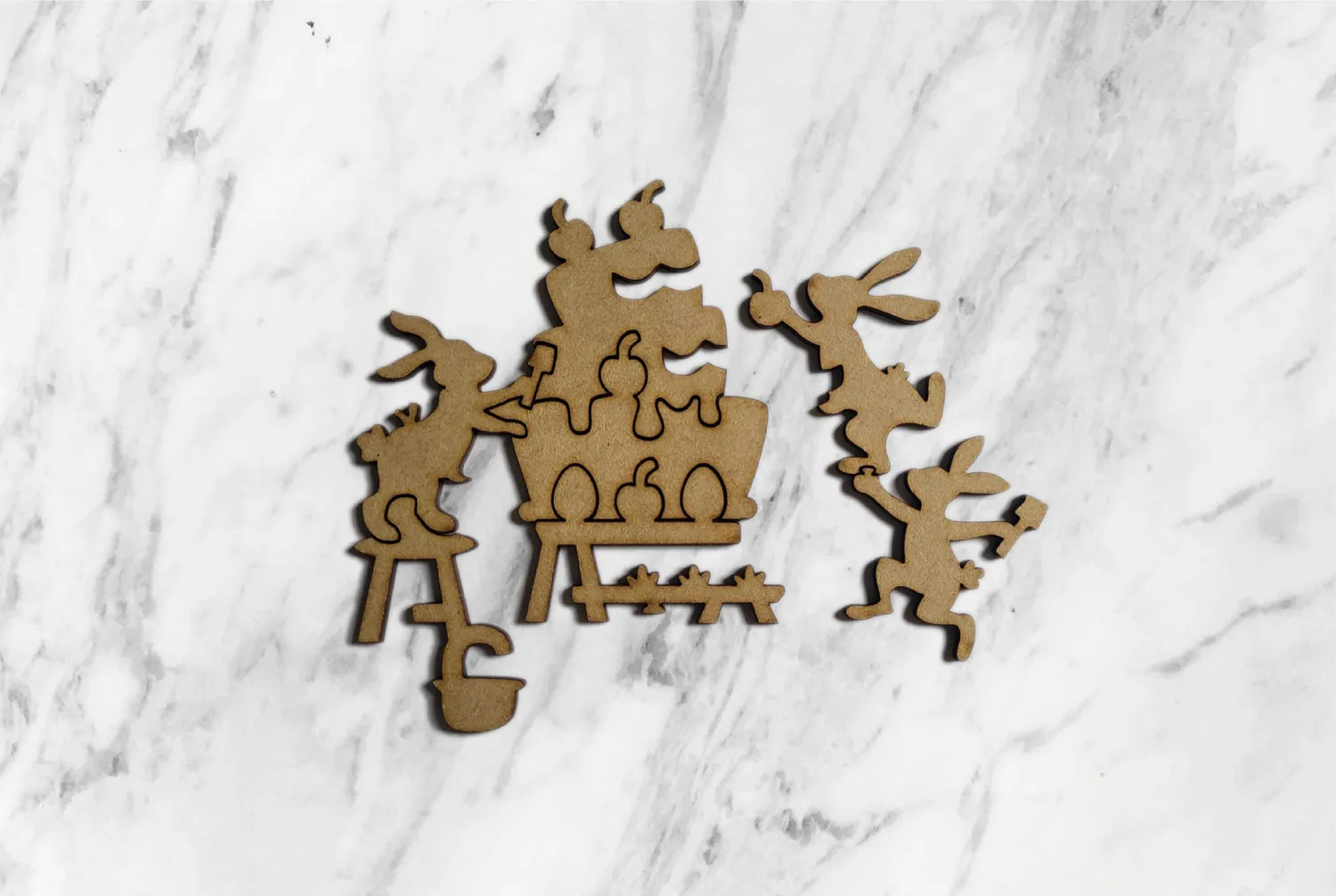 Mosaic Puzzles Bunny Family Picnic puzzle lemn 50 piese copii