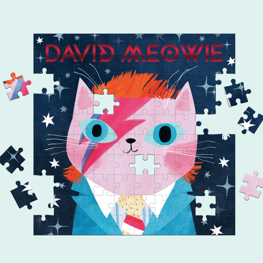 Mudpuppy David Meowie Music Cats puzzle 100 piese foil