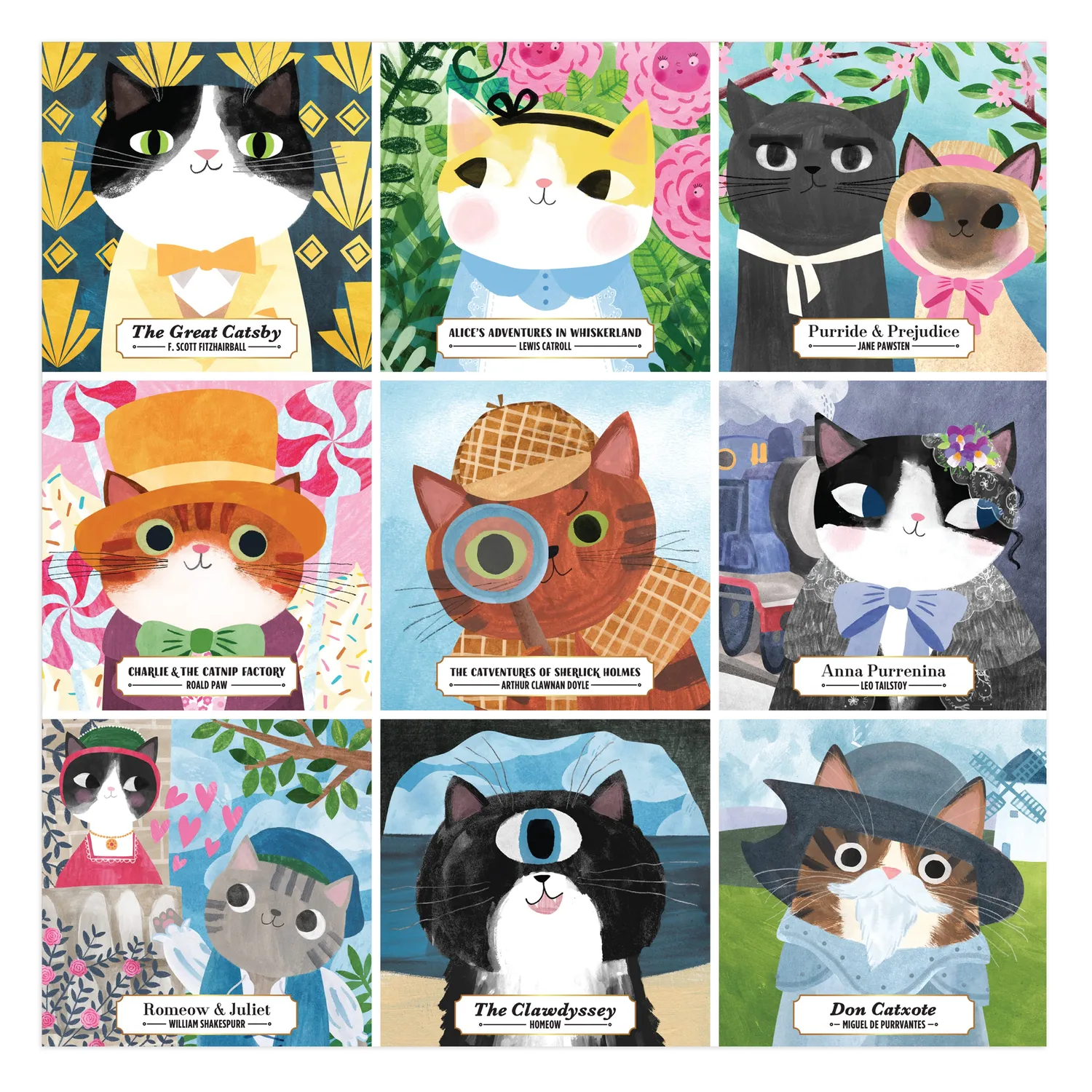 Mudpuppy Bookish Cats puzzle 500 piese pisici