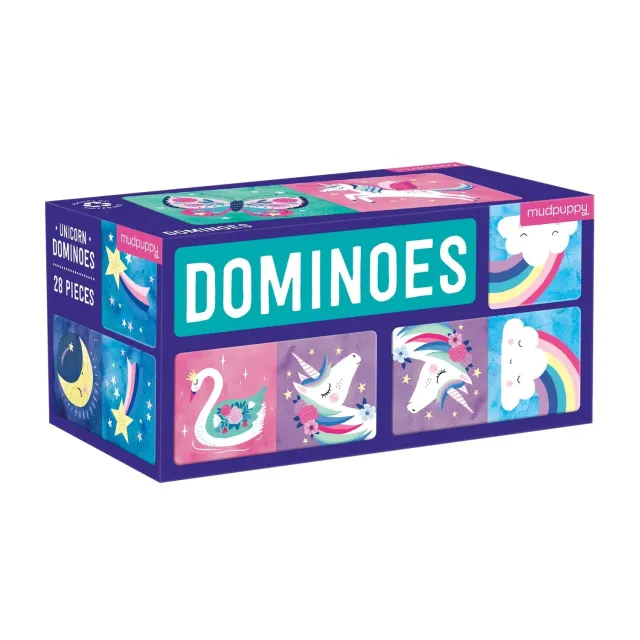 Mudpuppy Unicorn Dominoes joc domino 28 piese copii