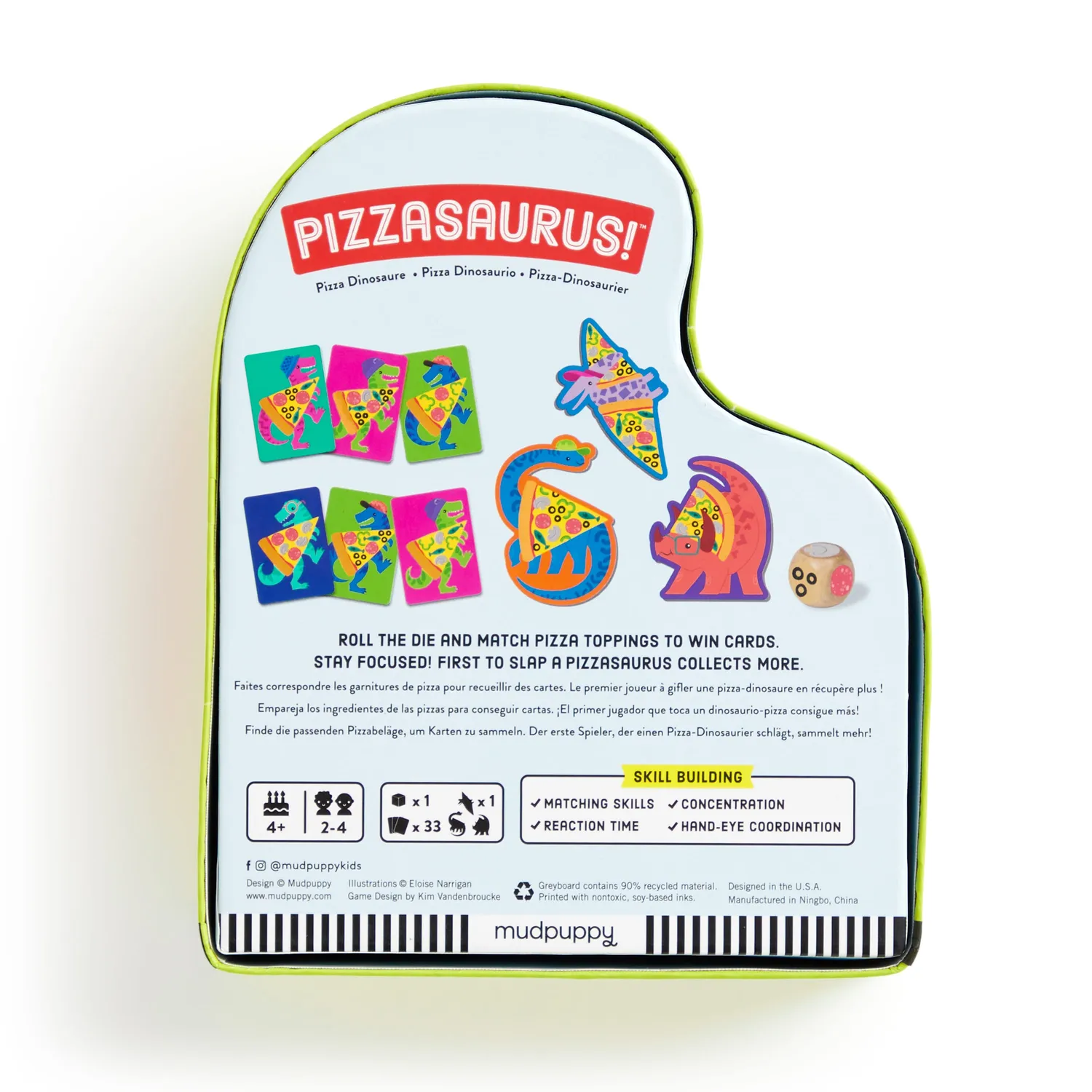 Mudpuppy Pizzasaurus joc de carti cu pizza dinozauri