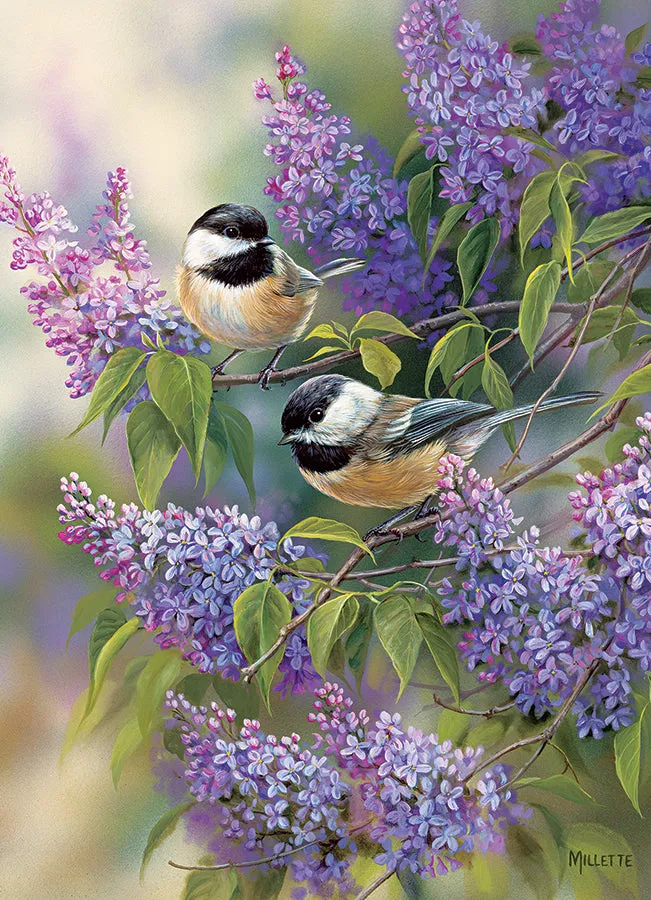 Cobble Hill Chickadees and Lilacs puzzle 1000 piese păsări