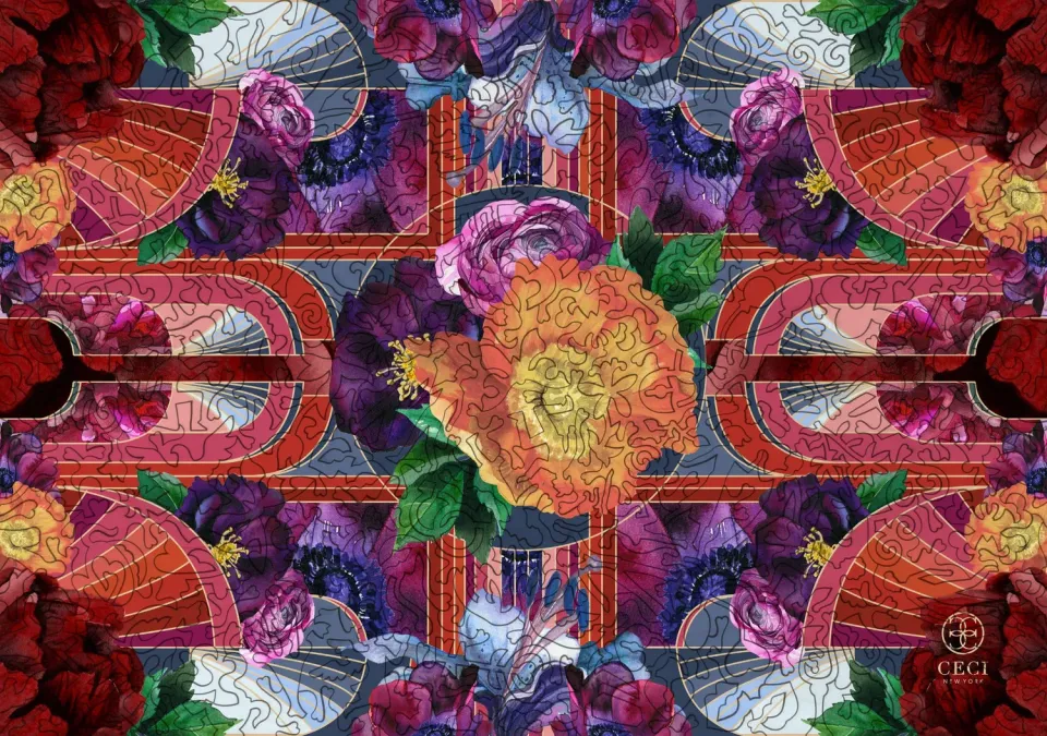 Mosaic Puzzles Deco Poppy puzzle lemn 500 piese floral